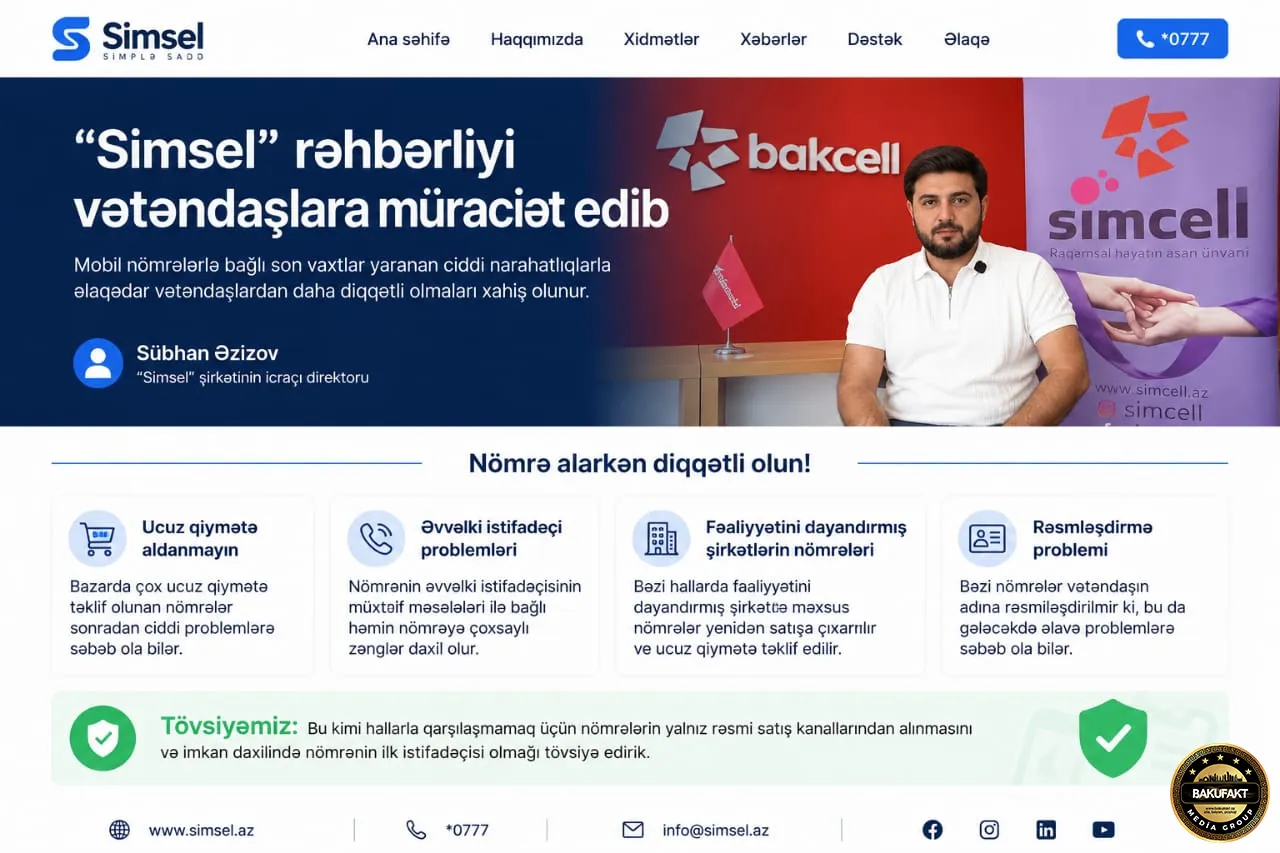 Ucuz Nömrələrə aldanıb Ciddi narahatlıq yaşayan Vətəndaşlara müraciət.