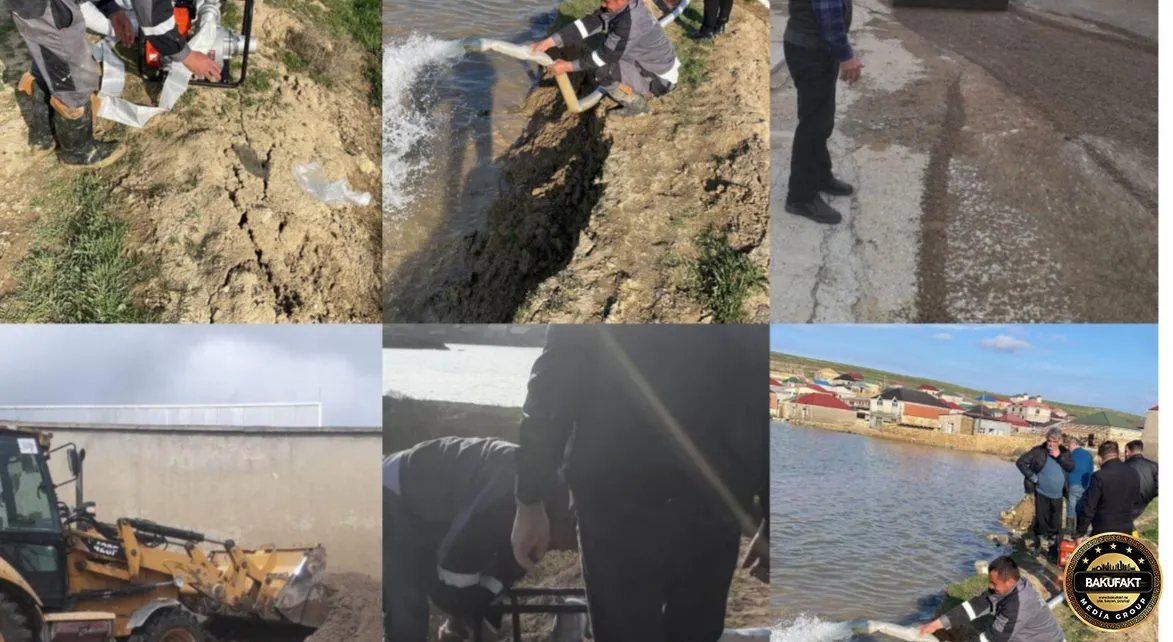 Abşeron rayonu Hökməli qəsəbəsində yağış sularının törətdiyi fəsadlar uğurla aradan qaldırılır – FOTOLAR