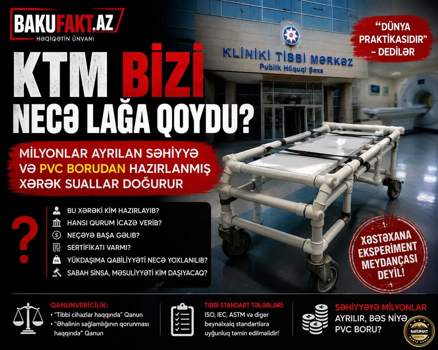 KTM bizi necə lağa qoydu? – Milyonlar ayrılan səhiyyə və PVC borudan hazırlanmış xərək suallar doğurur
