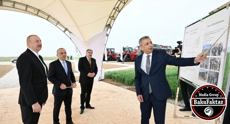 Prezident Hacıqabulda suvarma qurğuları kompleksi ilə tanış olub - FOTO