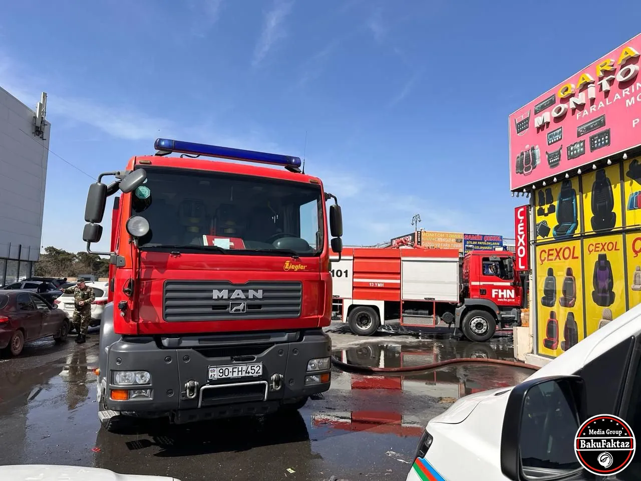 “Maşın bazarı”ndakı yanğın SÖNDÜRÜLDÜ