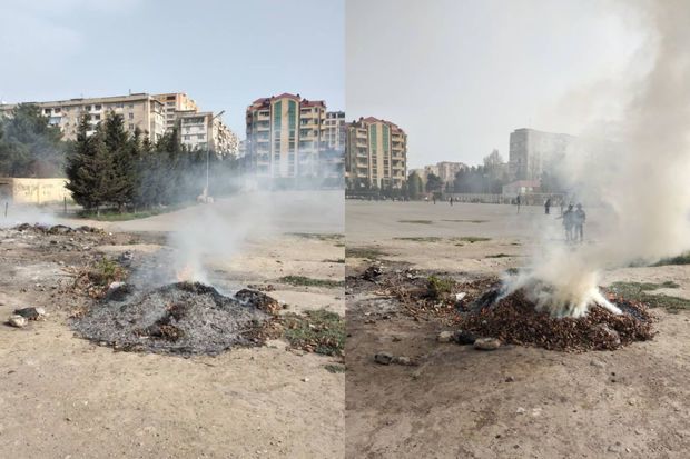 Bakıda tullantıların yandırıldığı məktəbin rəhbərliyinə xəbərdarlıq edildi