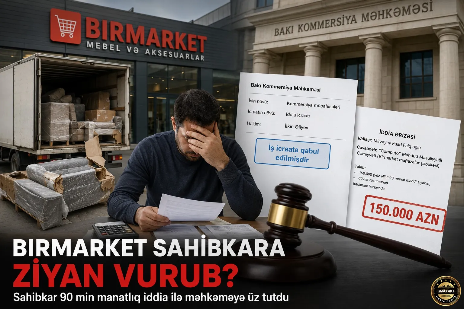 Birmarket əməkdaş şirkətə ziyan vurub? – Sahibkar 90 min manatlıq iddia ilə məhkəməyə üz tutdu