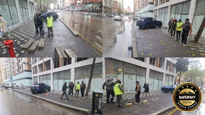 Sahibkarın özbaşınalığının qarşısını qurum işçiləri aldı - FOTO 