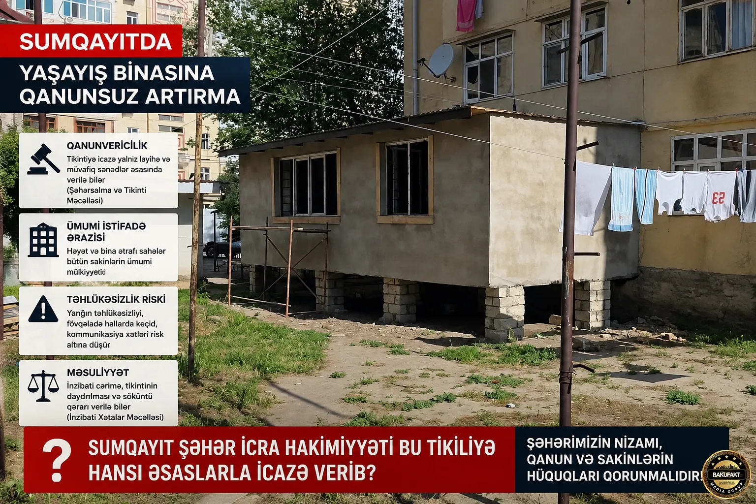 Sumqayıtda yaşayış binalarına artırmalar: bu tikililərə hansı əsasla icazə verilir?